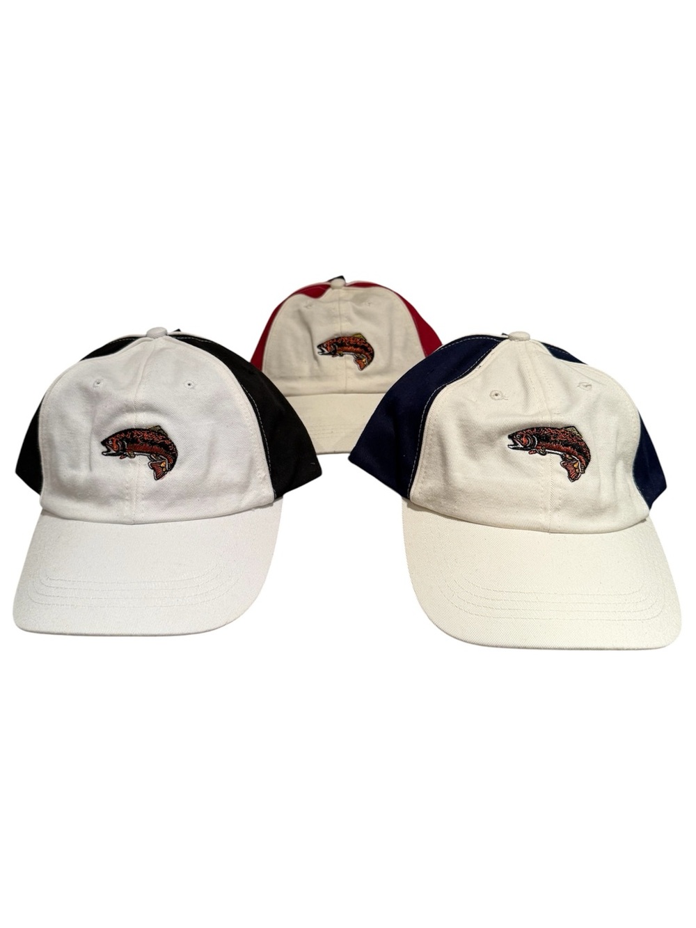 Vintage Kid’s Hats Set of 8 Cream Fishing Trout Baseball Cap
